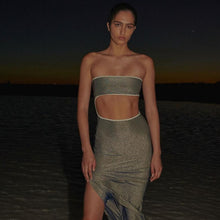 Load image into Gallery viewer, Mambo Mineral Metallic Dress