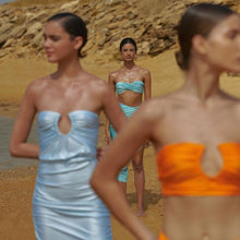 Load image into Gallery viewer, Magalenha Ice Blue Strapless Maxi Dress