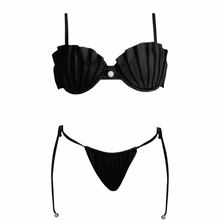 Load image into Gallery viewer, La Joya Shell Black Bikini Set