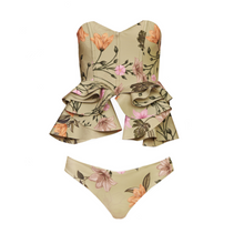 Load image into Gallery viewer, Penelope Olive Floral Corset Bikini Set