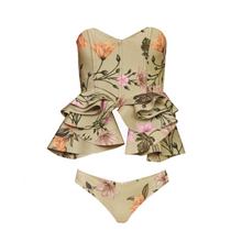 Load image into Gallery viewer, Penelope Olive Floral Corset Bikini Set