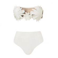Load image into Gallery viewer, Mesh Bandeau Sofia White Bikini Set High