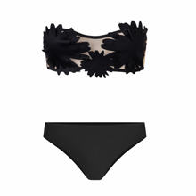 Load image into Gallery viewer, Mesh Bandeau Sofia Black Bikini Set Low