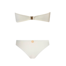 Load image into Gallery viewer, Mesh Bandeau Sofia White Bikini Set Low