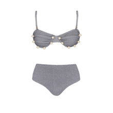 Load image into Gallery viewer, Catalina Shiny Blue High Waist Bikini Set