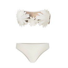 Load image into Gallery viewer, Mesh Bandeau Sofia White Bikini Set Low
