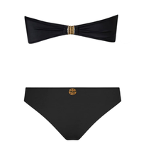 Load image into Gallery viewer, Mesh Bandeau Sofia Black Bikini Set Low