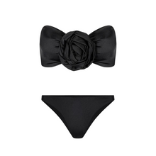 Load image into Gallery viewer, Orianna Rose Black Bandeau Bikini Set
