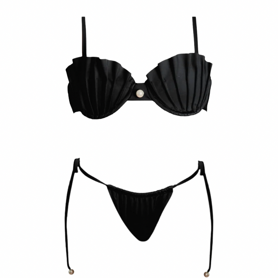 La Joya Shell Black Bikini Set
