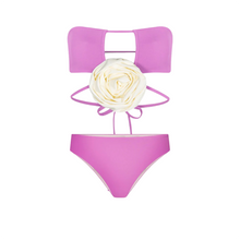 Load image into Gallery viewer, Alana Giant Rose Orchid Bikini Set

