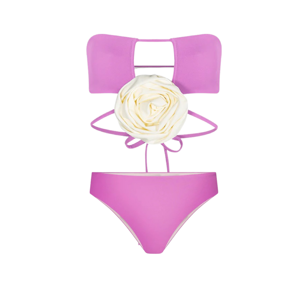Alana Giant Rose Orchid Bikini Set