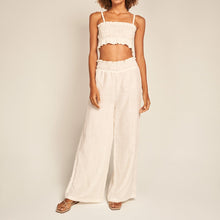 Load image into Gallery viewer, White Elastic Linen Trousers
