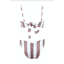 Load image into Gallery viewer, Scrunchie Stripes Sand Bikini Set
