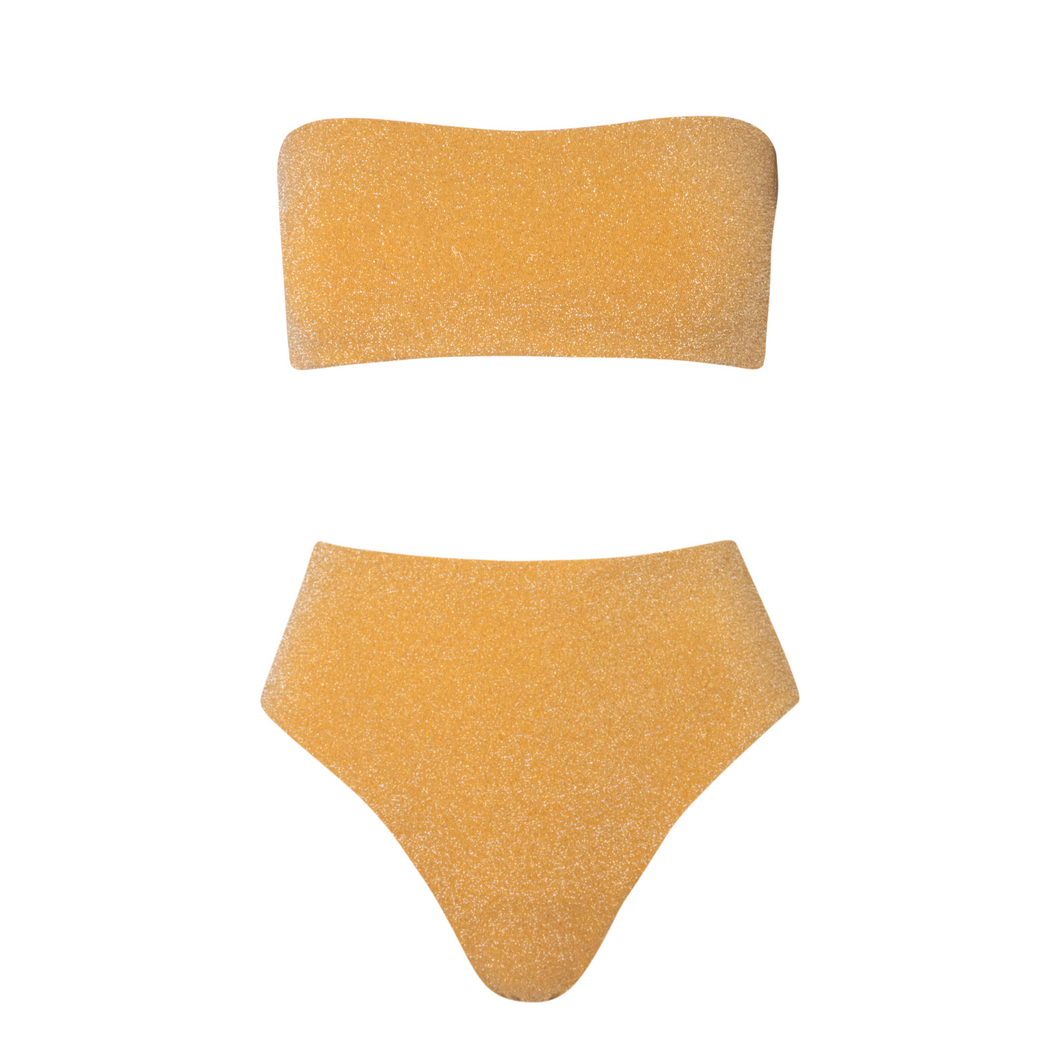 Galo Glossy Gold Bikini Set