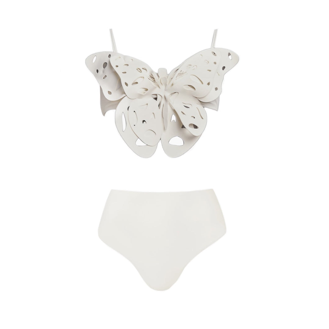 Maxi Mariposa Butterfly White Bikini Set