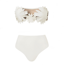 Load image into Gallery viewer, Mesh Bandeau Sofia White Bikini Set High
