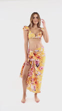 Load and play video in Gallery viewer, Lysha Zahra Mustard Floral Bikini Set

