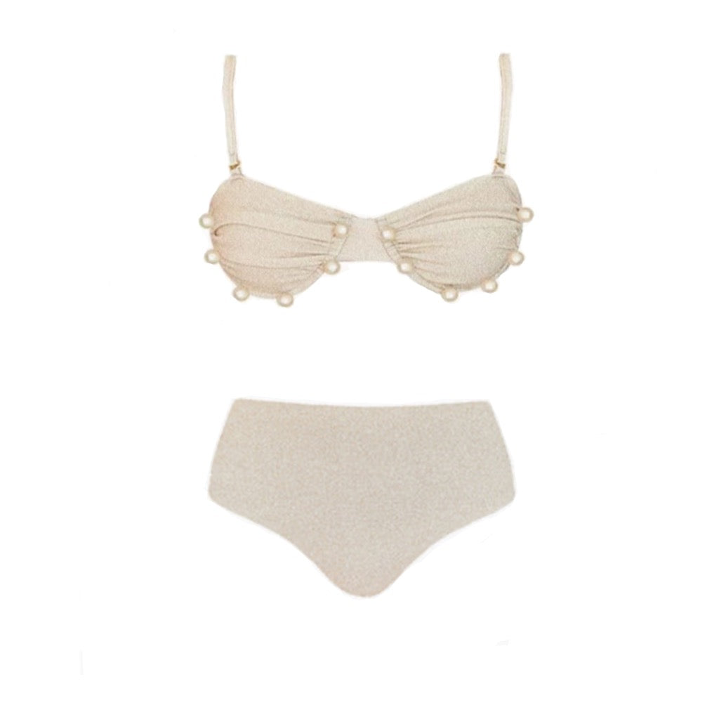 Catalina Shiny Ivory Bikini Set