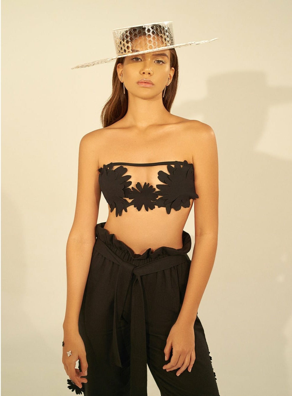 Mesh Bandeau Sofia Black Bikini Set Low – Casa Colo