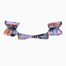 Load image into Gallery viewer, Bandeau Ruffle Lilac Print High Waisted Bikini Set
