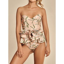 Load image into Gallery viewer, Penelope Pink Floral Corset Bikini Set
